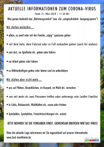 Aktuelle Inforamtionen Zum Corona Virus Der Stadt Bad Dürkheim Stand 21.03.2020