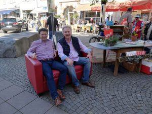Oster-Info-Stand SPD Bad Dürkheim: Bürgermeister Christoph Glogger und Fraktionsvorsitzende Ralf Lang