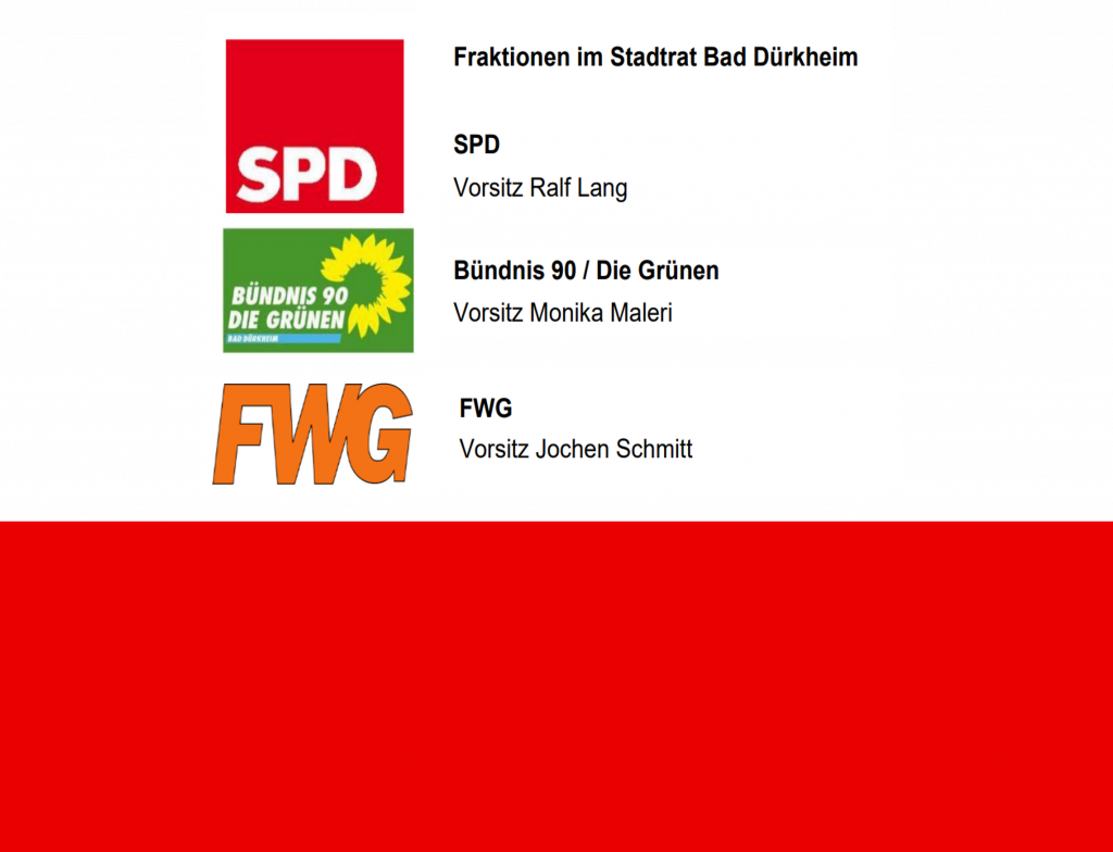 Stadtratsfraktion Bad Dürkheim SPD Bündnis 90 Die Grünen FWG