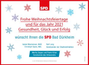 Weihnachtsanzeige SPD DÜW 2020