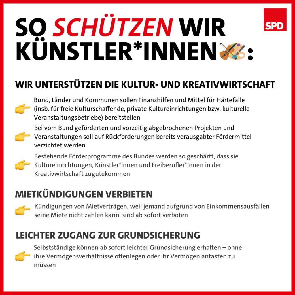 SPD So schützen wir KünstelerInnen